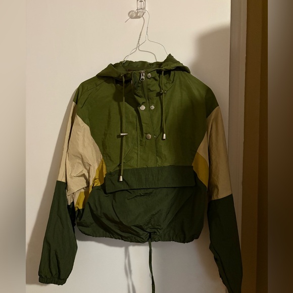 Retro green & yellow windbreaker - Picture 1 of 2